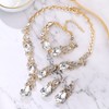 BriLove Bridal Jewellery Set for Wedding Women Multi Teardrop Cluster