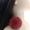 Pom Pom Dangle Earrings Statement Fluffy Fur Ball Drop Earrings