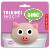 Kikkerland Pig Talking Bag Clip, Rubberized Coating, Fun Oinking Sound,