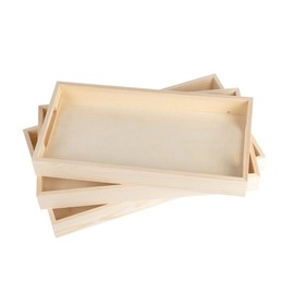 Ideen mit Herz Set of 3 Wooden Rectangular Trays Various Sizes