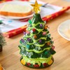 Joiedomi 7" Ceramic Christmas Tree with Green Base, Prelit Xmas