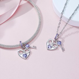 PHRUKAR June Birthstone Charm for Charm Bracelet, 925 Sterling Silver Infinity Love Heart Dangle Charm for Bracelet and Necklace, Birthday Mother's day Christmas Jewelry Gifts for Women