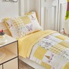 Joyreap 4 Piece Toddler Bedding Set- Yellow Butterflies Flowers Patchwork
