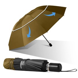 BAODINI Inverted Extra Large Compact Umbrella Golf Size 54 inch arc Vented Canopy UV Protection Manual Open Close Umbrella for Rain Sun and Wind
