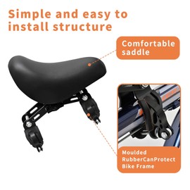 Auwey Kids Bike Seat Child Bike Seat Front Mount Toddler Bike Seat for 2-5 Years Child Bicycle Seats with Foot Pedals Compatible with All Adult Mountain Bikes