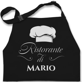 Geschenk mit Namen personalisiert by Shirtracer - Children's Apron Children Boys Girls - Pizza Apron - Ristorante di Name | Gift Pizza Accessories | Pizza Baker I Pizza Fan, 1 black