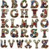 MEDOYOH DIY Letters "F" Diamond Painting Key Chains, Double-Sided Retro
