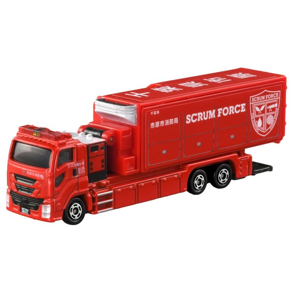 Takara Tomy Tomica Long Type Tomica No. 121 Ichihara City Fire Bureau Scrum Force Mini Car, Car, Airplane, Toy, Ages 3 and Up, Pass Toy Safety Standards, ST Mark Certified, TOMICA TAKARA TOMY