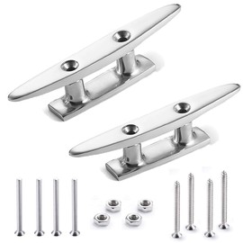 ZOMCHAIN Boat Cleat Open Base Boat Cleat, Dock Cleat All 316 Stainless Steel Boat Mooring Accessories, Include Installation Accessories Screws (6 inch -2PCS)