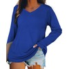 Plus Size V Neck Long Sleeve T Shirts Women Fall