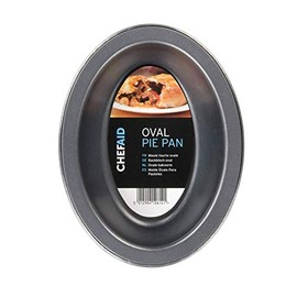 Chef Aid Non-stick Oval Pie Dish, Measuring 17cm x 13cm x 3.7cm, Black