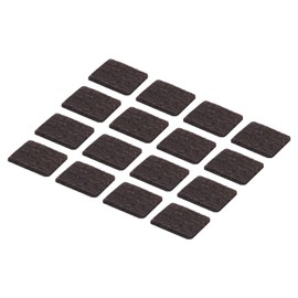 QUARKZMAN 48 Stück Filz Möbelpads, 1 Zoll Quadratische Kleine Filz Stuhlbeinschoner Verhindern Kratzer für Möbel Hartboden, Dunkelbraun