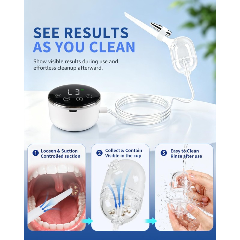 Tonsil Stone Remover, Electric Tonsil Stone Vacuum Removal Kit with