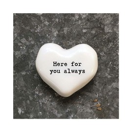 East of India White Heart Token - Here For You Always