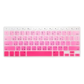 HRH Taiwanese Chinese Characters Silicone Keyboard Cover Skin Protector for MacBook Air 13,for MacBook Pro 13/15/17(with or w/Out Retina Display,2015 or Older Version)&for iMac Older USA-Ombre Pink
