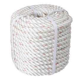 elfinrm Double Braid Polyester Rope, Arborist Rigging Rope High Strength Polyester Rope for Tying, Clothesline, Swing 3/4 Inch x 100 Feet(White/Red)