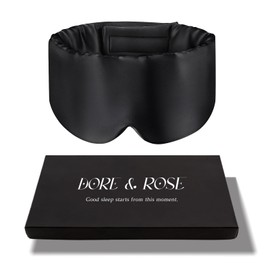 Generic Dore and Rose Sleep Mask, Ultra Soft Silk Blackout Eye Mask for Sleeping, Comfortable Eye Cover with Adjustable Headband for Women Men Adult (Black)