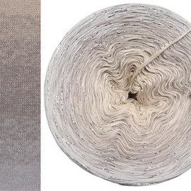 Glitter Colour Gradient Yarn, Ice Crystal with Glitter, 5, 4 or 3 Ply, Bobbel Wool, Crochet, Knitting, Knitting Yarn (Light Grey Outside, 3-Ply, 200 g/1000 m)