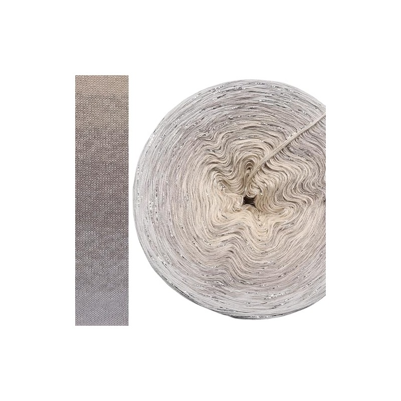 Glitter Colour Gradient Yarn, Ice Crystal with Glitter, 5, 4