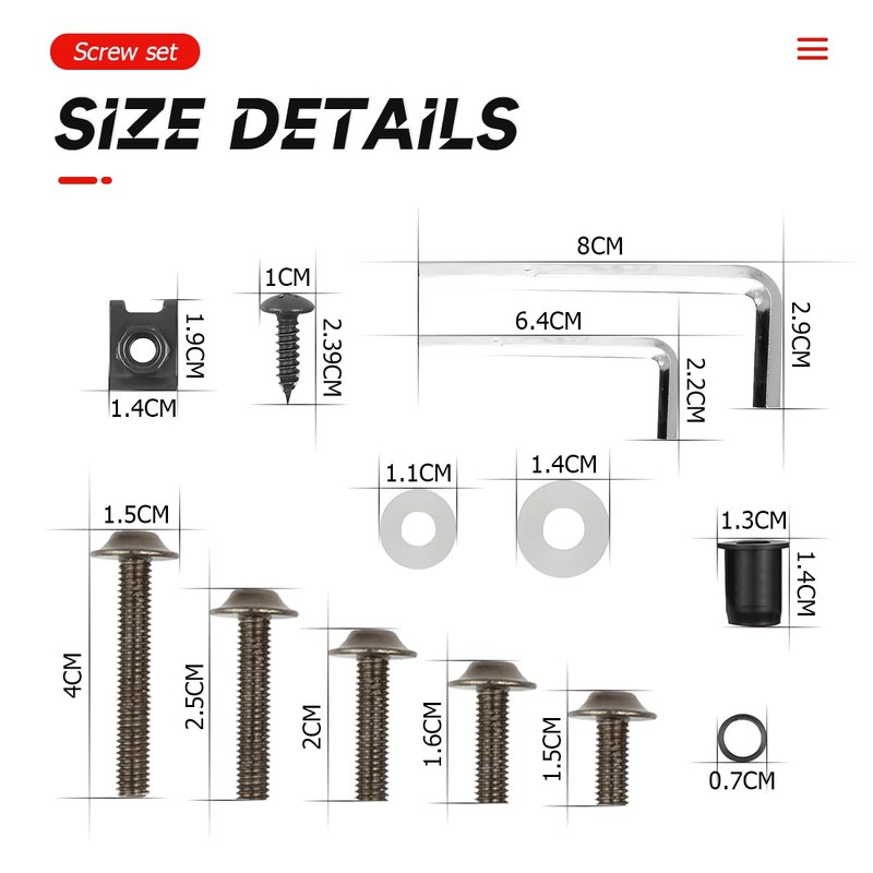 JNNJ 177 Pieces Screw Set Motorcycle Fairing Screws Kit, Motorcycle