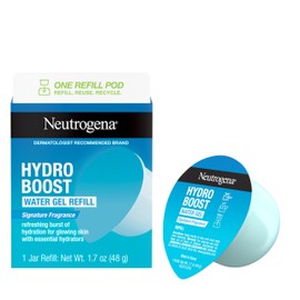 Neutrogena Hydro Boost Water Gel Face Moisturizer Refill Pod, Refill Pack of Hyaluronic Acid Moisturizer for a Refreshing Burst of Hydration & Dewy Skin, Signature Fragrance, 1.7 oz