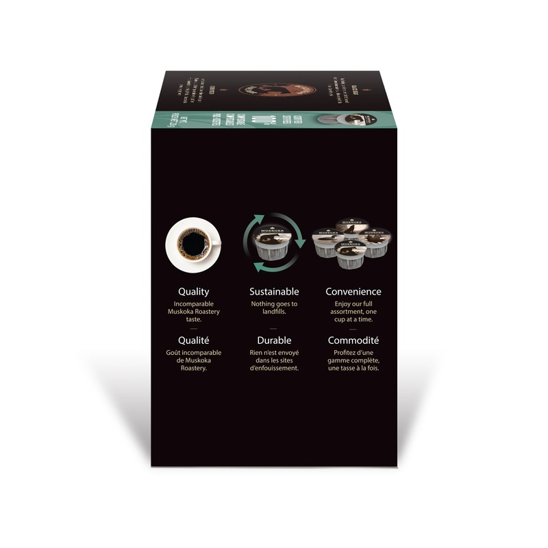 Muskoka Roastery Coffee, Black Bear, Dark Roast, 20 Single Serve