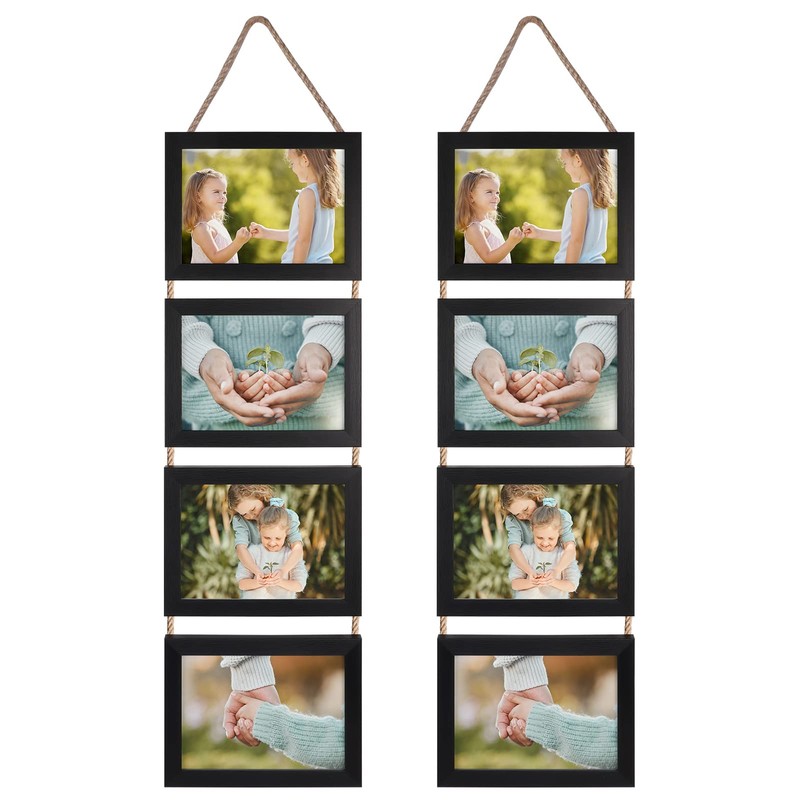 Lavezee 5x7 Hanging Collage Picture Frames Set of 2, Black