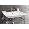 Kingston Brass LBT25227W34 Continental Vanity Sink Top, White 25.19 x