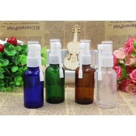 TUPWEL 2PCS 30ML / 1oz Brown Glass Empty Refillable 360 Degree Rotation Spray Bottle Sprayer Container