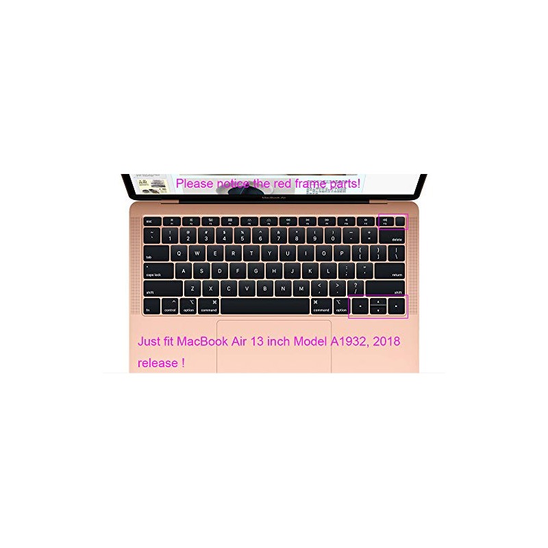 Spanish Language Black Keyboard Cover Compatible for MacBook Air 13