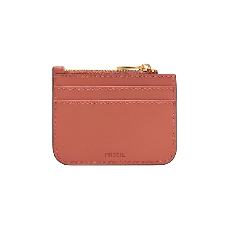 Fossil Lennox Leather or Polyester Purse for Women, ruby-red