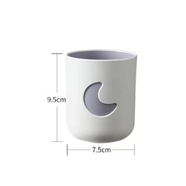 Rabyleo Two-Color Lucky Pair Cup Bathroom Toothbrush Cup Household Cartoon Star Moon Water Cup (Pink & White)