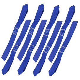 DXNQ 8 PCS Soft Loop Tie Down Straps, 1800 Lbs Load Capacity & 4800 Lbs Breaking Strength Tie Down Loops, Anti-Scratch Car Cargo Fixing Auxiliary Straps for ATV Motorcycles Dirt Bikes (Blue)