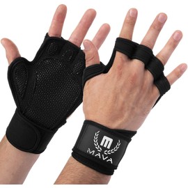 Mava Sports Ventilated Workout Gloves for Men and Women with Integrated Wrist Wraps and Full Palm Silicone Padding Extra Grip | for Weight Lifting, Pull Ups, Cross Training, WODs