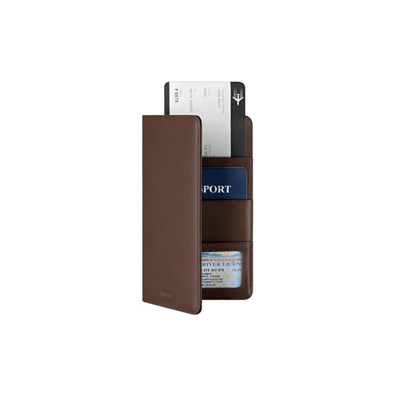 VULKIT Cartera Porta Pasaporte Billetera de Viaje con Bloqueo RFID