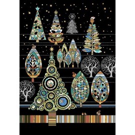 Bug Art Christmas Cards Pack of 8 - Christmas Forest Embossed with Foil Details - Eco-Friendly & Recyclable