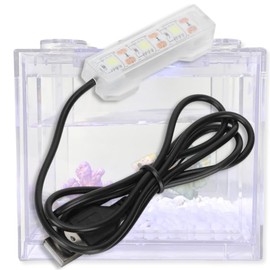 HuGuWdy Small Fish Tank Light,LED Aquarium Light 0.6W 5V 2.4x0.8 Inch 1m USB Cable with Double Sided Tape, Small Aquarium Light Fish Tank Lamp for Small Aquarium or Office Desk Fish Tank