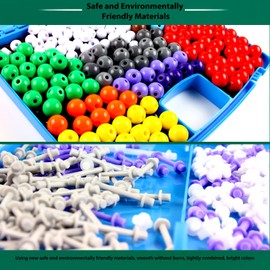 EXBEPE Comprehensive Chemistry Molecular Model Kit 406pc Organic and Inorganic STEM Set,Middle,High School,and College Supplies, Educational Science Set Learning Structure and Reactions Student Gifts