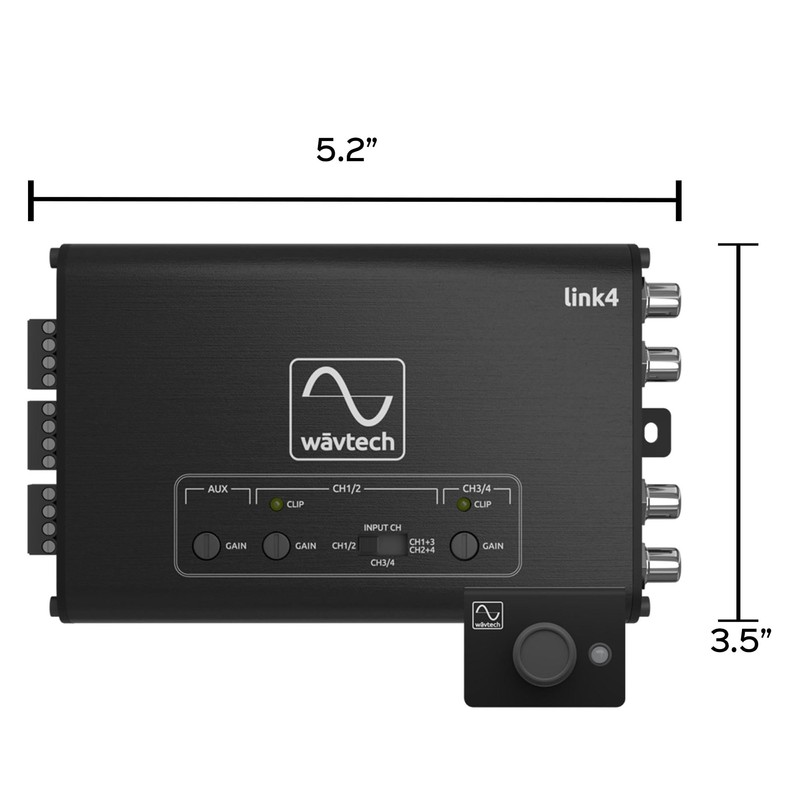 Wavtech link4-4-Channel Line Output Converter with AUX Input, Signal Summing