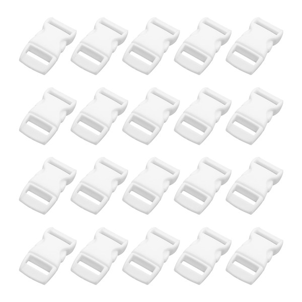 METALLIXITY Side Quick Release Buckle (10mm/0.4") 20Pcs, Plastic Adjustable Buckles