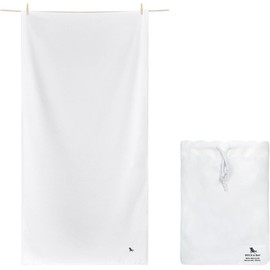 Dock & Bay Bath Towel - For Home - Quick Dry, Super Absorbent - Includes Bag - Classic - Crystal White, Small (85x40cm, 33x16)