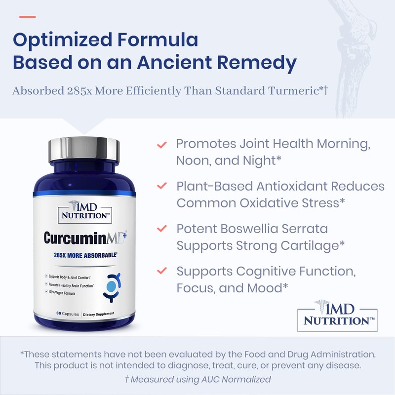 1MD Nutrition CurcuminMD Plus - Turmeric Curcumin with Boswellia Serrata