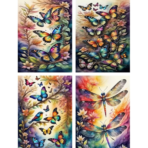 hkejoi 4 Pack Paint by Numbers Kit for Adults Paint