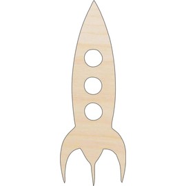 Spaceship - Laser Cut Out Unfinished Wood Craft Shape SPC41 14" / 1/8" thick