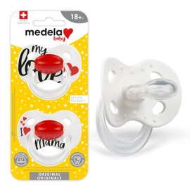 Medela Baby Pacifier | Original | 18+ Months | 2-Pack, Lightweight | BPA-Free | Supports Natural Suckling | Red/White