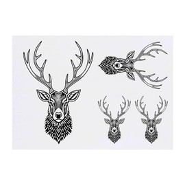 Azeeda 4 x 'Magischer Hirschkopf' Temporäre Tattoos - Wasserfest, Hautfreundlich & Ungiftig · Transfers in Verschiedenen Größen (TO00067680)