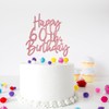 Happy 60th - Decoración para tarta (oro rosa)