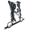AB Tools Black Metal Peeking Collie Silhouette with Fixing Plate