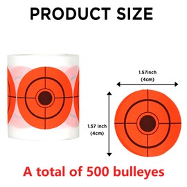 ATFLBOX 500 Per Pack Stick On Targets 4cm Target Paste Paper Shooting Stickers Orange