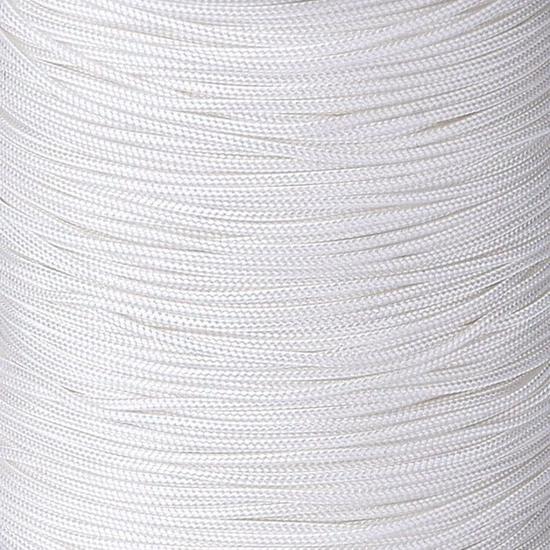 WedDecor 2mm White Nylon Braided Cord, 50 Meters - Ideal